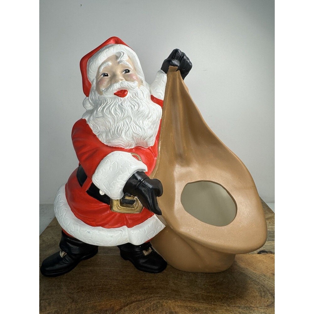 Vintage 1970 Byron Ceramic Santa Planter Candy Holder Super Nice!